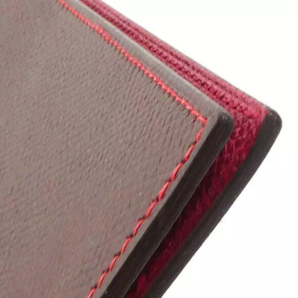 Auth HERMES Agenda/Note Cover Brown/Red Leather - e59922g - Picture 6 of 11